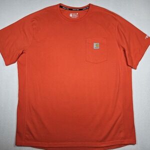 Carhartt‎ Force T-Shirt Mens XL Orange Pocket High Visibility Workwear Logo